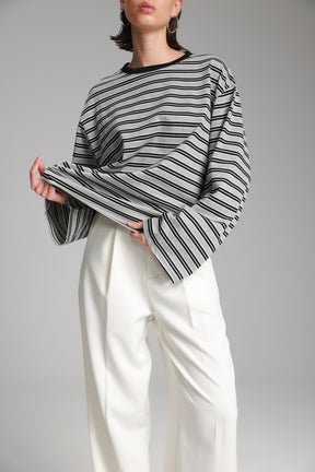 חולצת מורינה פסים אפור/שחור