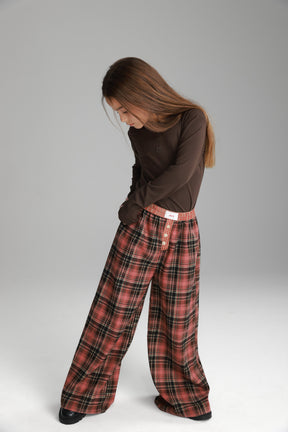 מכנסי נאלי משבצות אדום