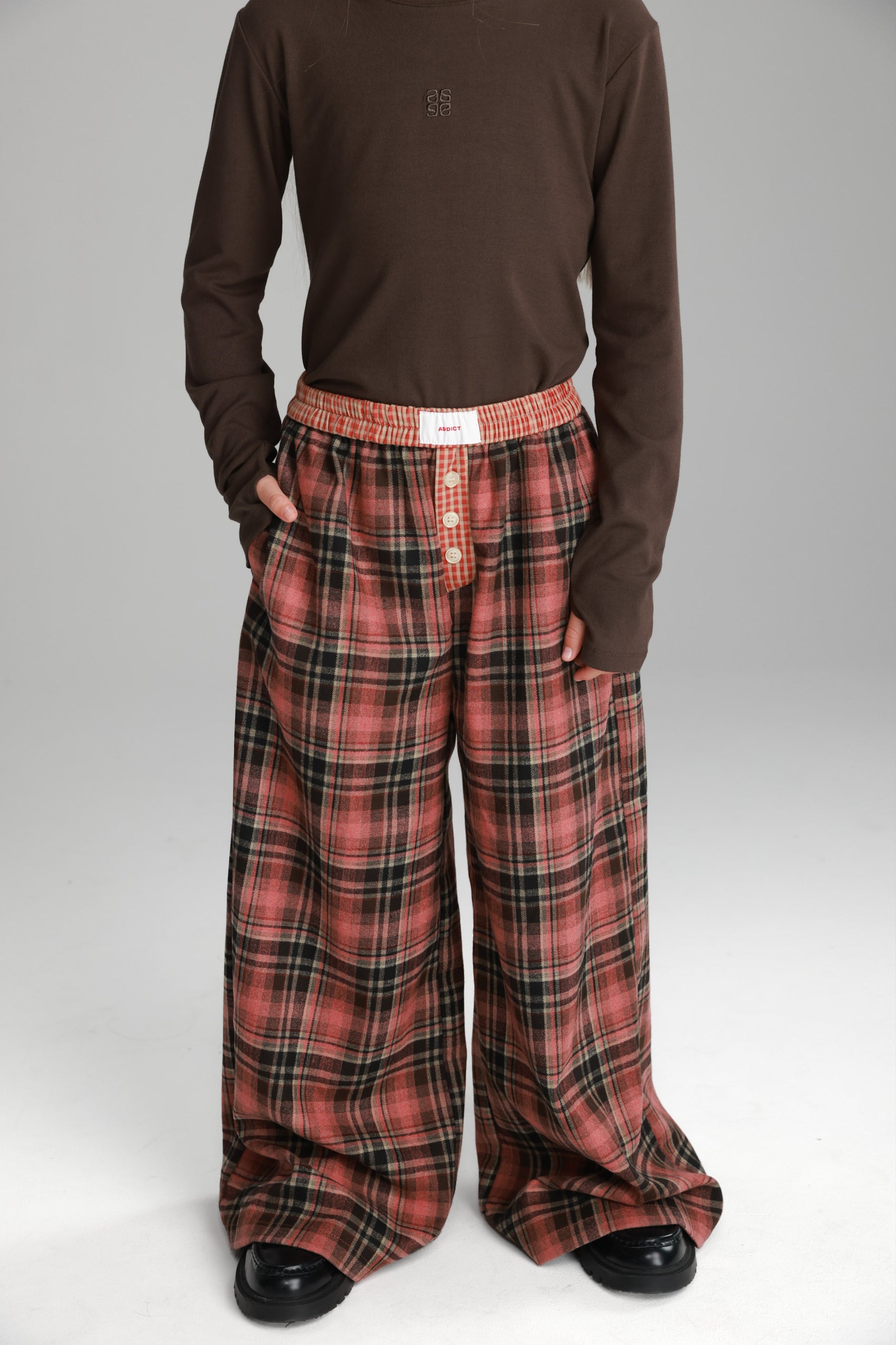 מכנסי נאלי משבצות אדום