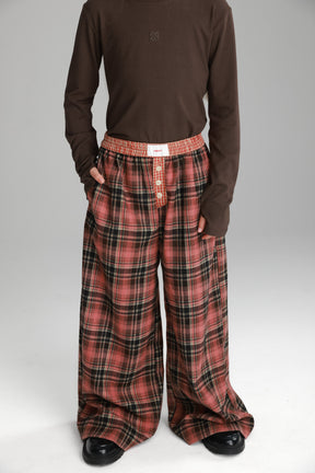 מכנסי נאלי משבצות אדום