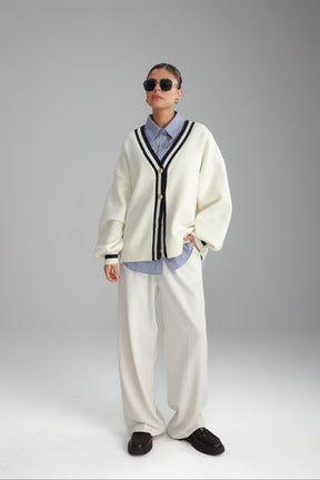 סוודר לוקה שמנת