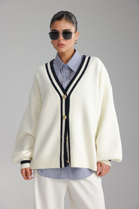 סוודר לוקה שמנת