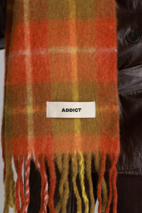 צעיף פולי משבצות כתום