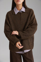 סוודר מולי חום כהה