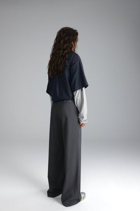 חולצת נארה נייבי/אפור