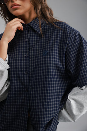 חולצת נארה נייבי/אפור