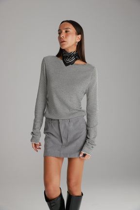 חולצת אנג'ל לבן/שחור