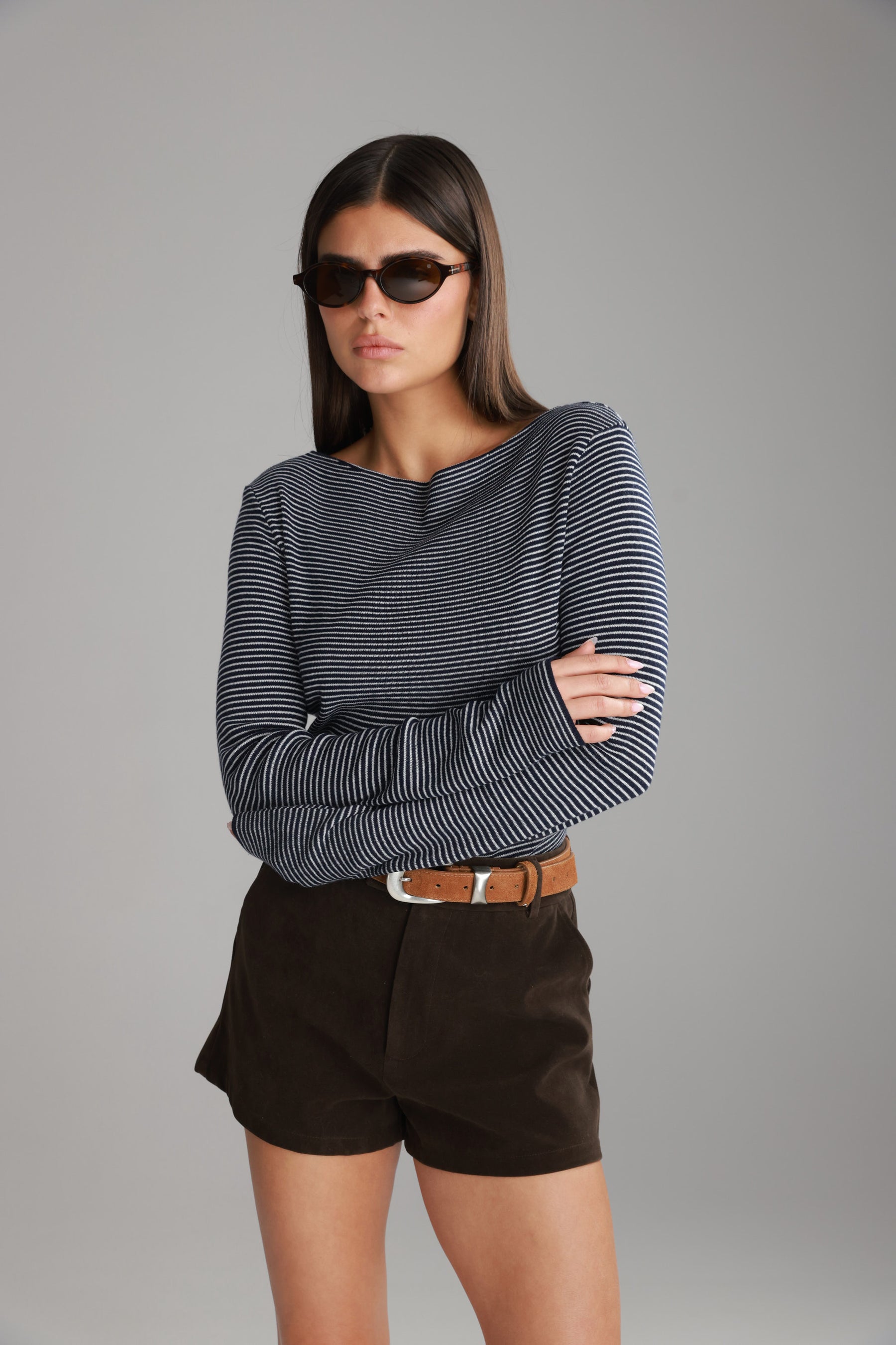 חולצת אנג'ל נייבי/לבן