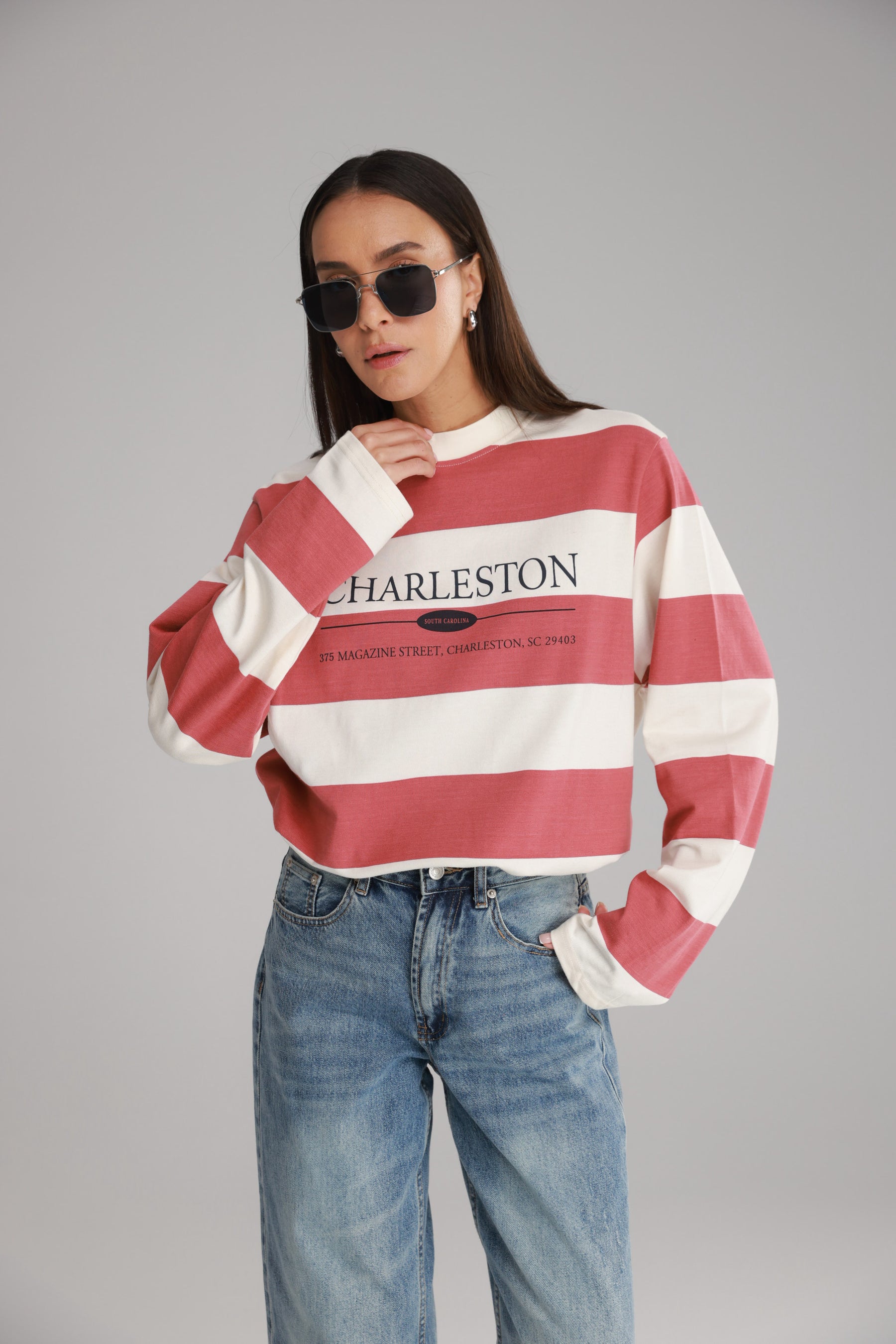 חולצת ג'ורג'ינה חמרה/שמנת