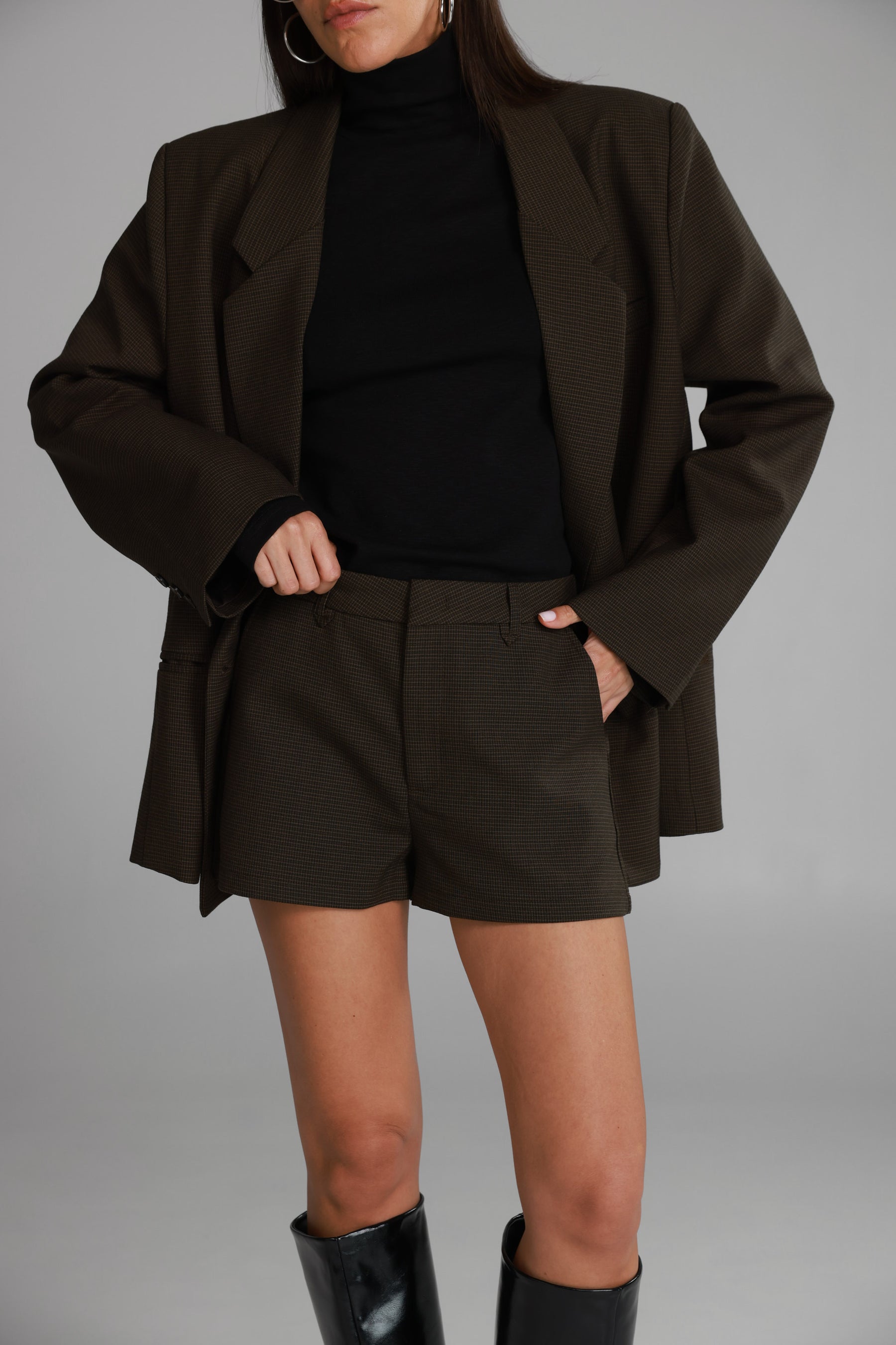 מכנסי הנרי קצרים משובצים