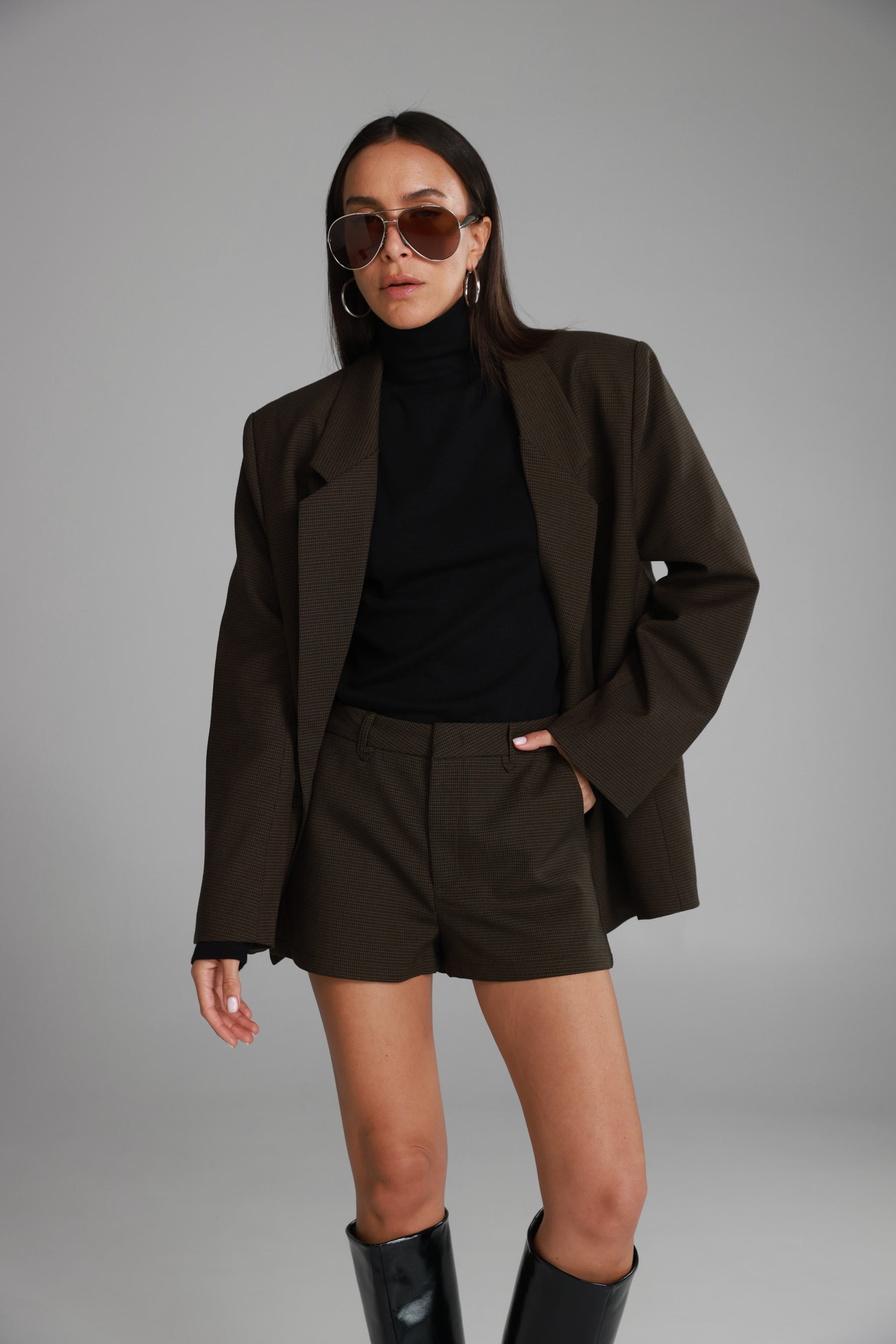 מכנסי הנרי קצרים משובצים