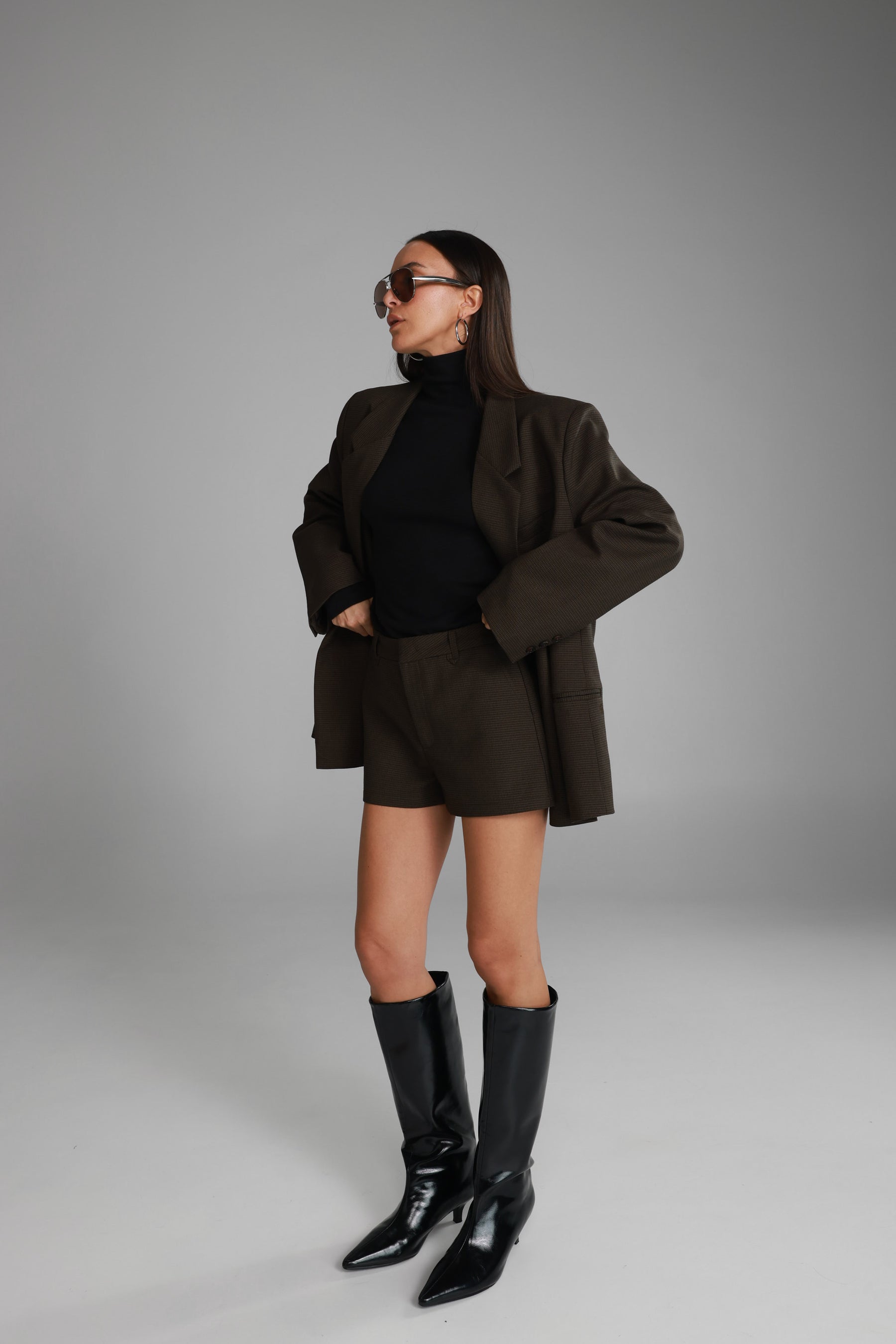 מכנסי הנרי קצרים משובצים