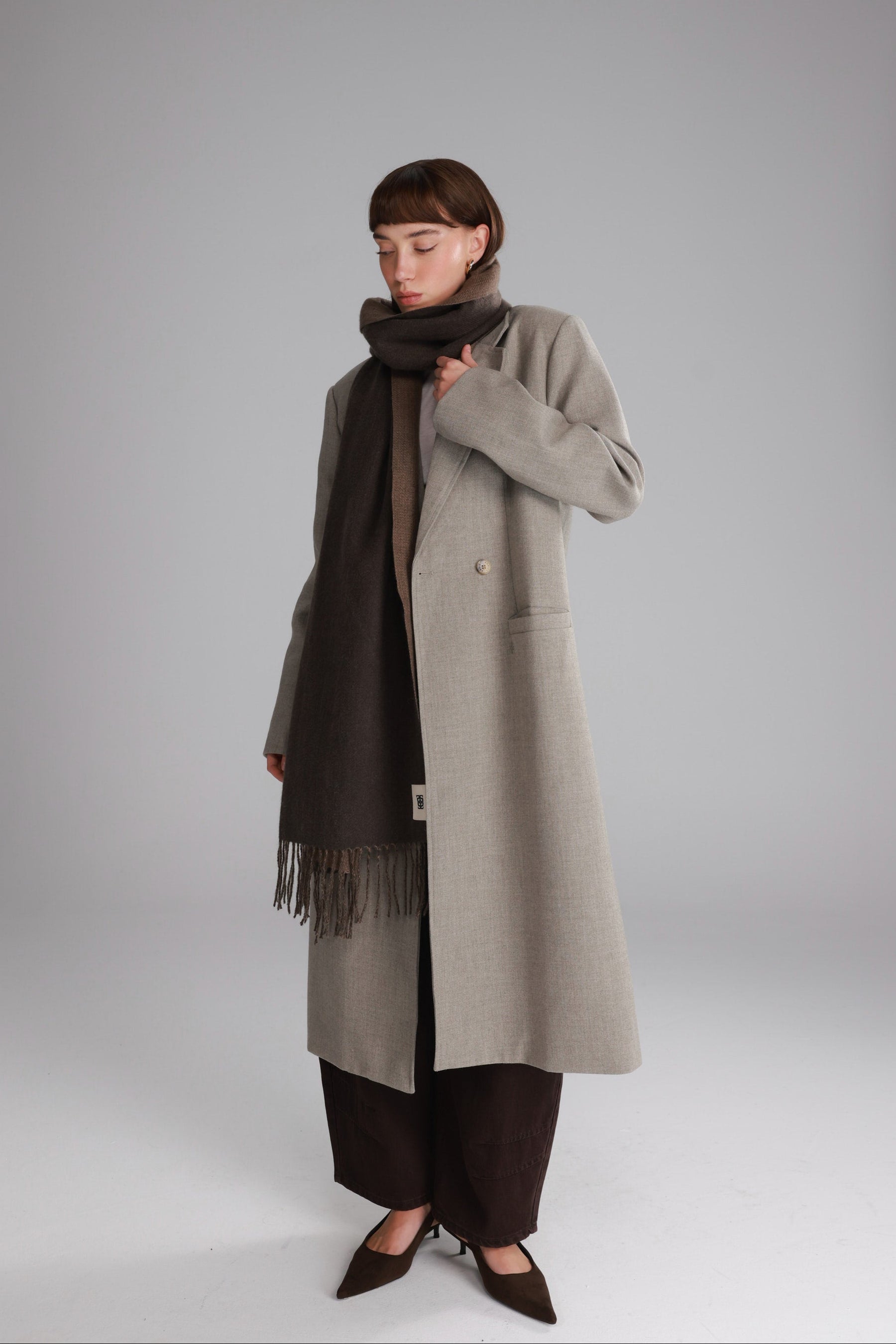 צעיף ברטו חום כהה