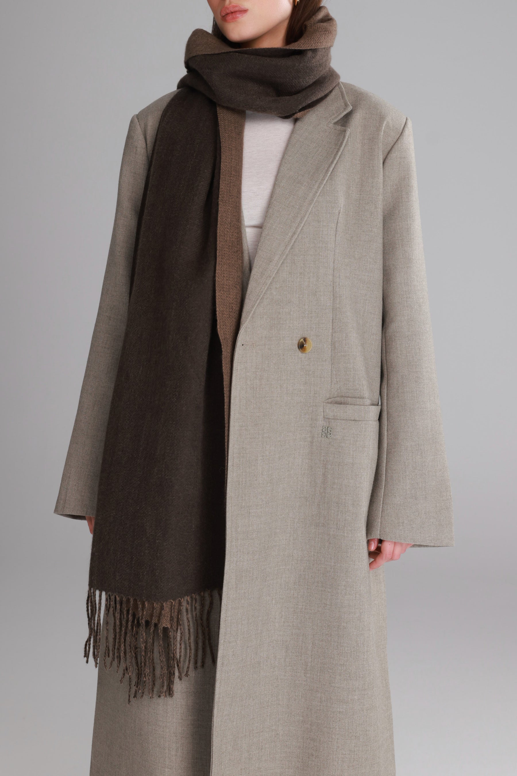 צעיף ברטו חום כהה