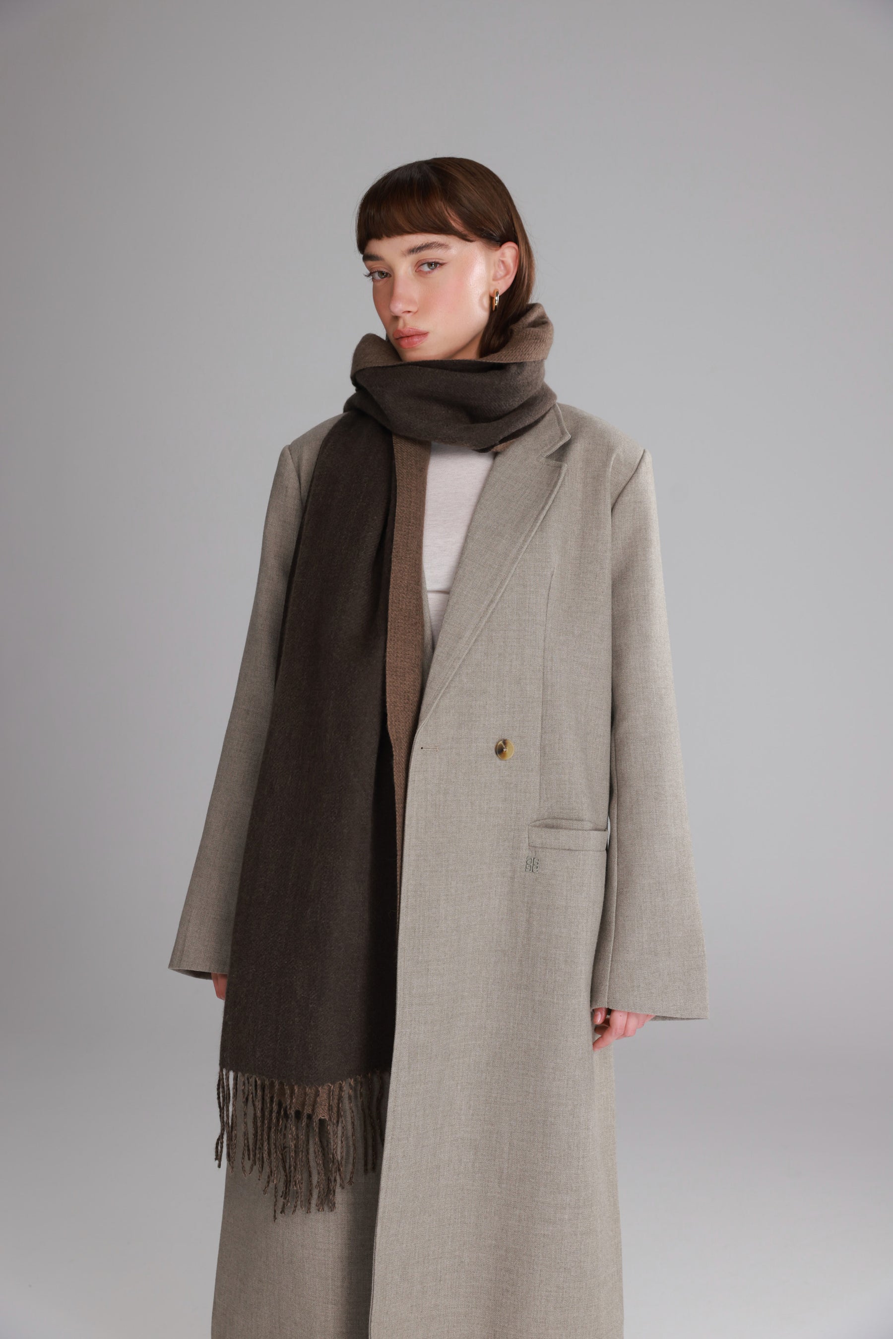 צעיף ברטו חום כהה