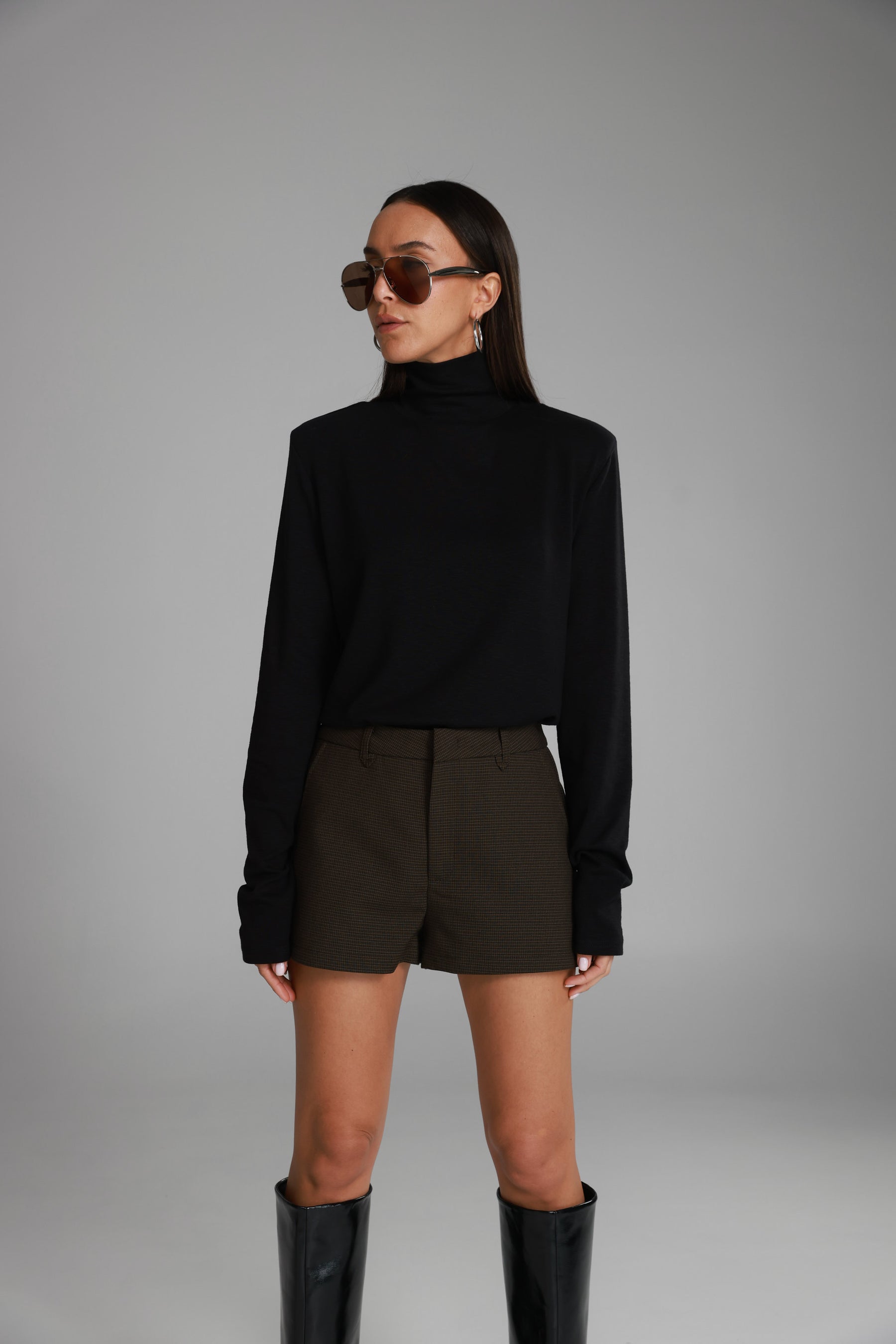 מכנסי הנרי קצרים משובצים