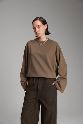 חולצת נדיה חומה