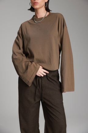 חולצת נדיה חומה