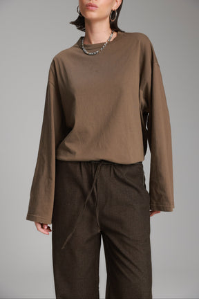 חולצת נדיה חומה