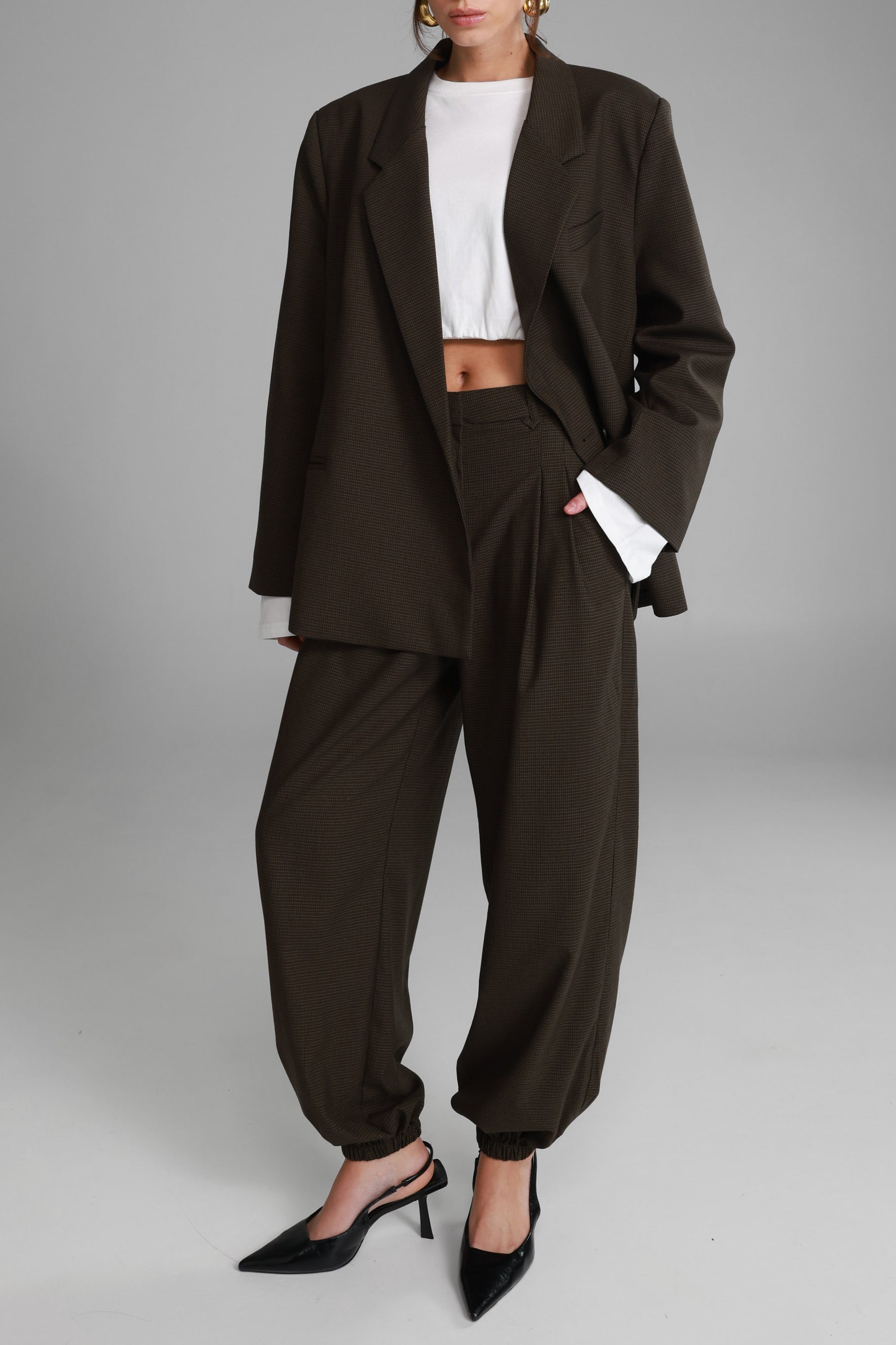 מכנסי הנרי ארוכים משובצים