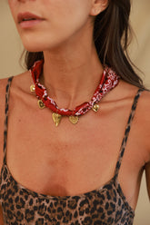 Flor Necklace Red