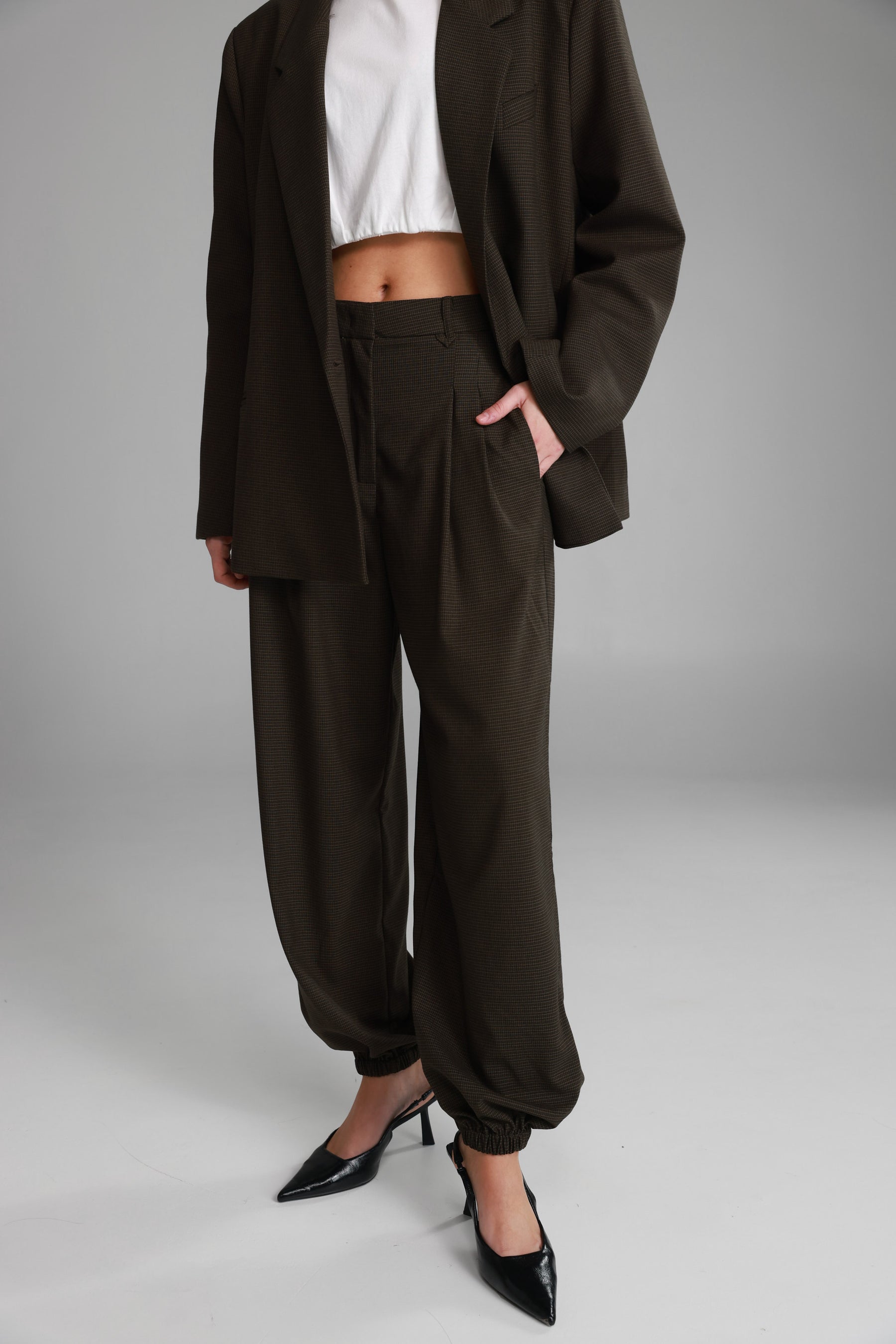 מכנסי הנרי ארוכים משובצים