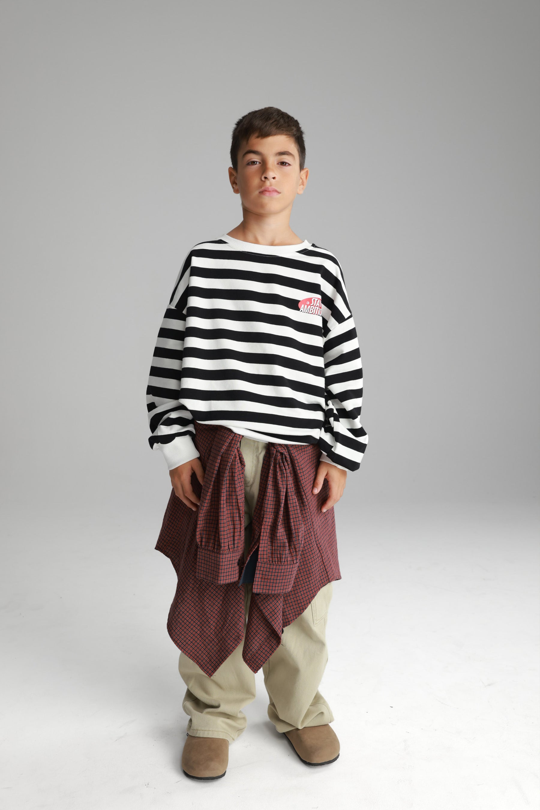 סוויטשירט נילסון פסים שחור/לבן