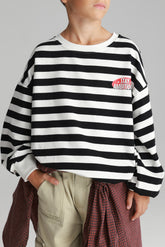 סוויטשירט נילסון פסים שחור/לבן