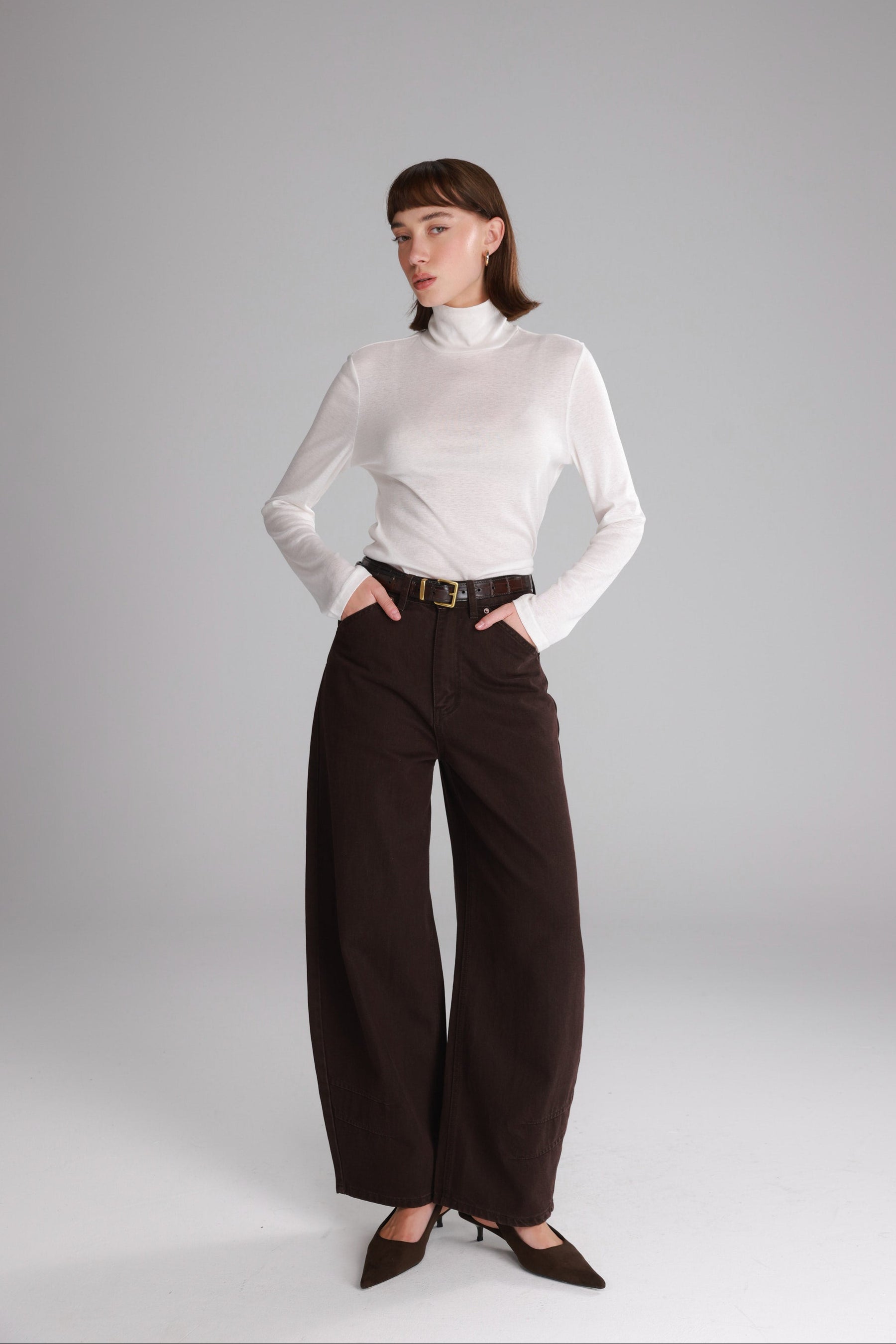 ג'ינס לורן חום כהה