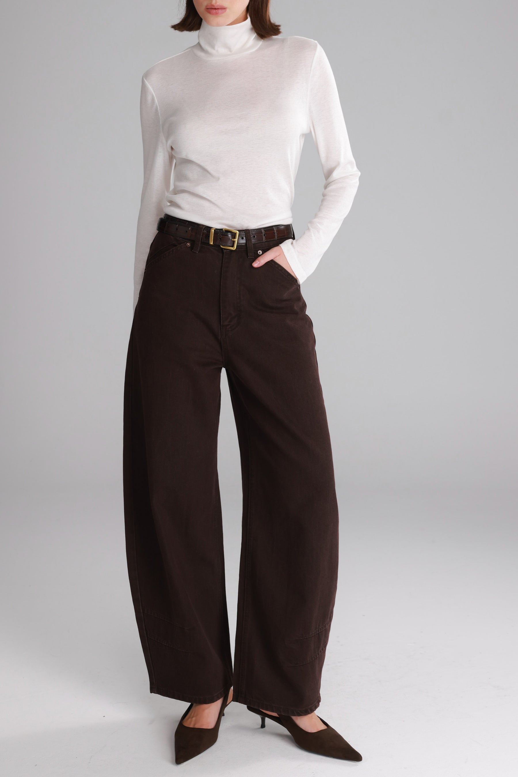 ג'ינס לורן חום כהה