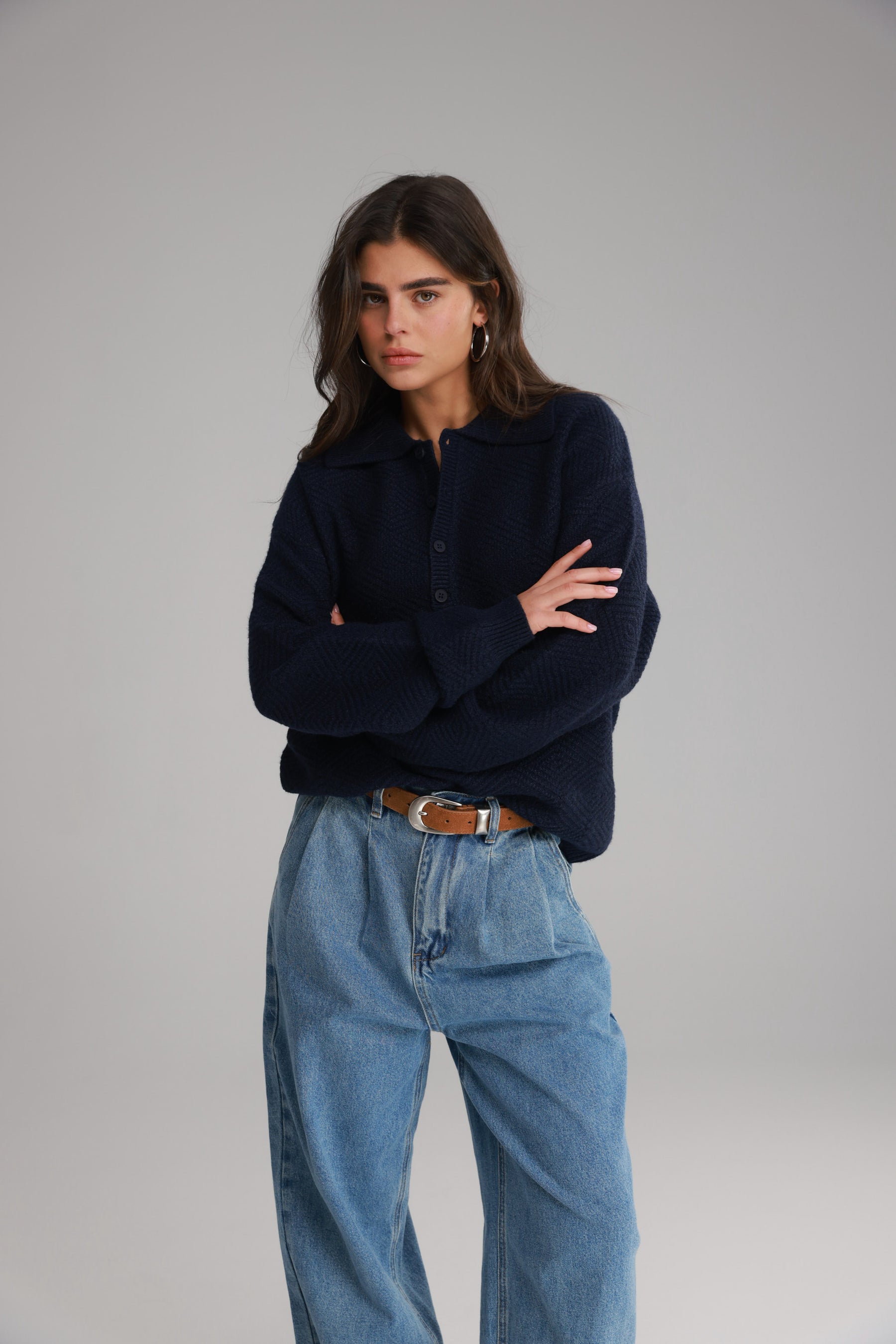 סוודר נורדי נייבי