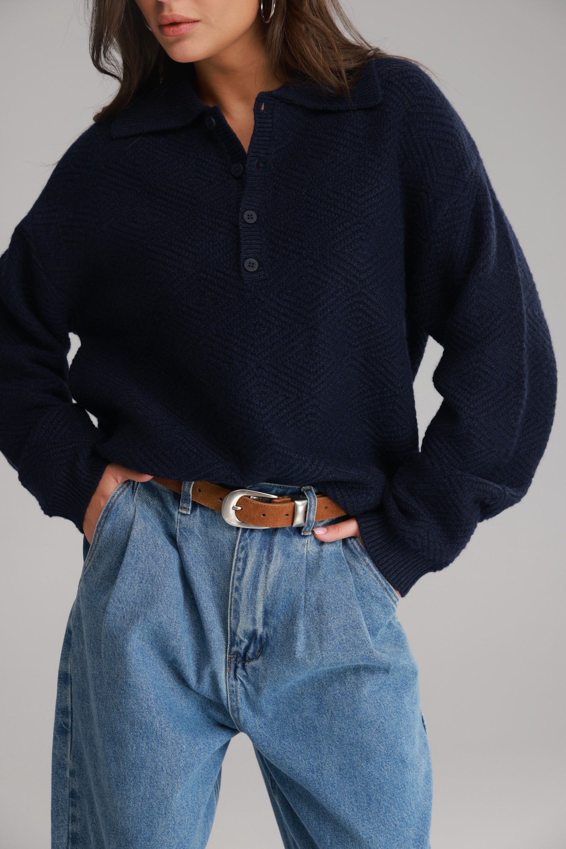 סוודר נורדי נייבי