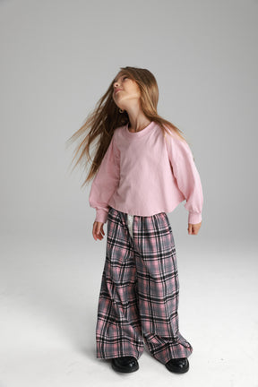 מכנסי נאלי משבצות ורוד