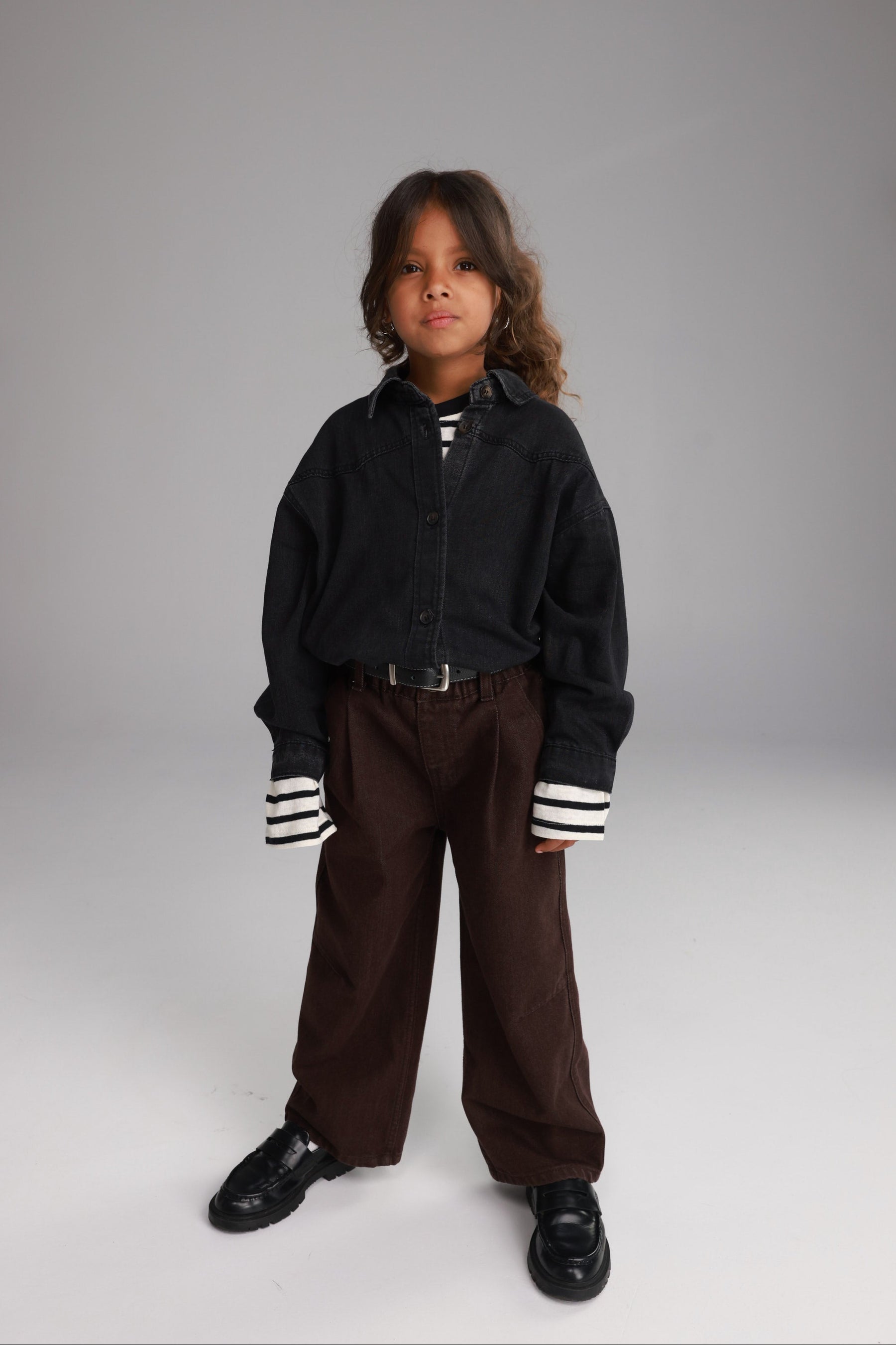 חולצת ג'ינס מייקי שחורה