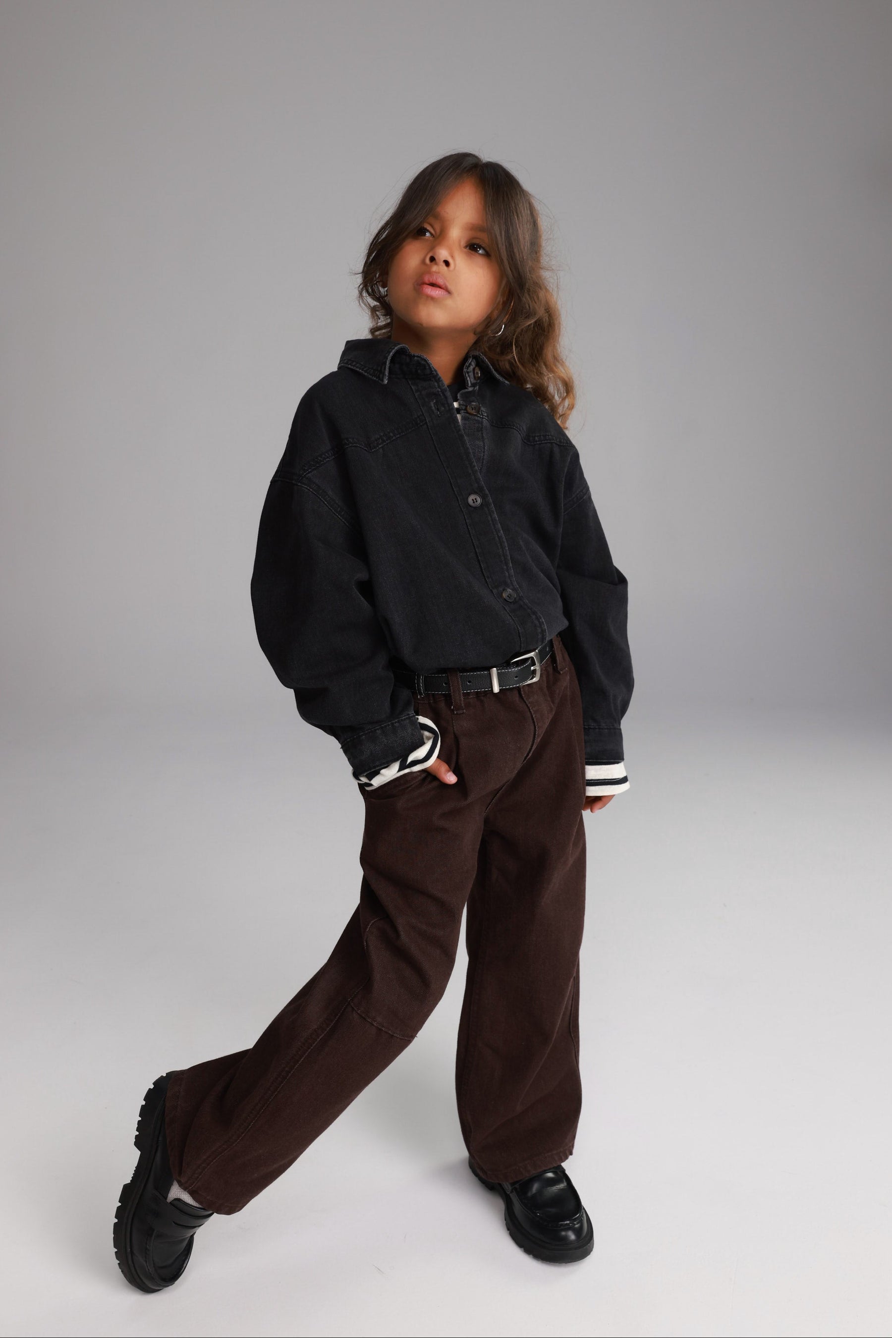 חולצת ג'ינס מייקי שחורה