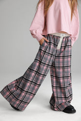 מכנסי נאלי משבצות ורוד