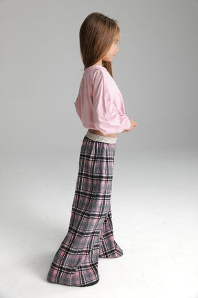 מכנסי נאלי משבצות ורוד