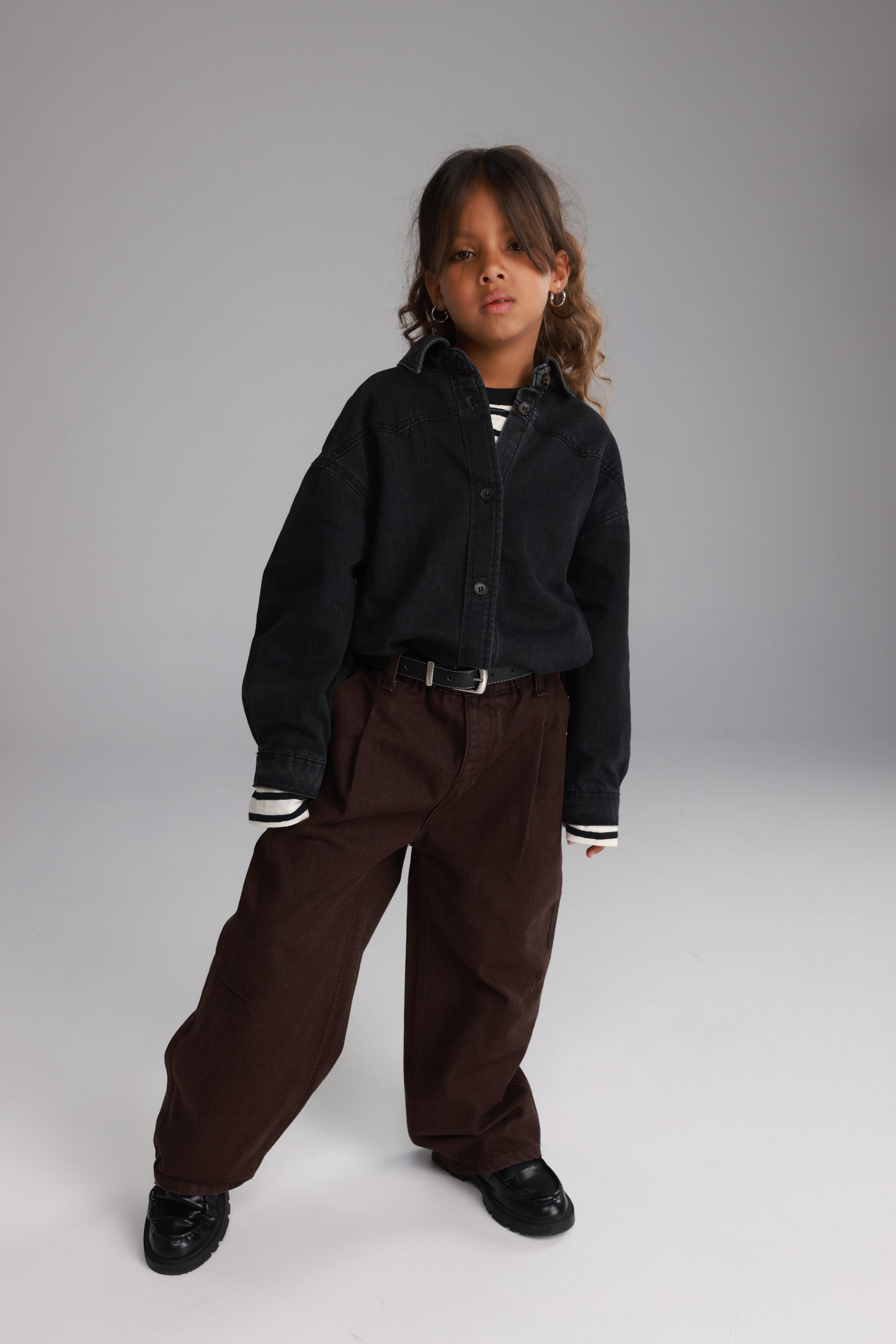 חולצת ג'ינס מייקי שחורה