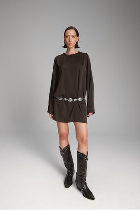 שמלת אודרי חום כהה