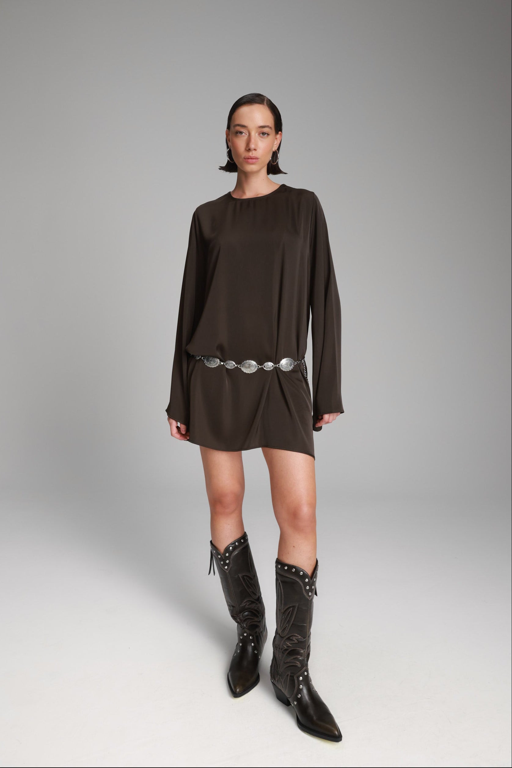 שמלת אודרי חום כהה