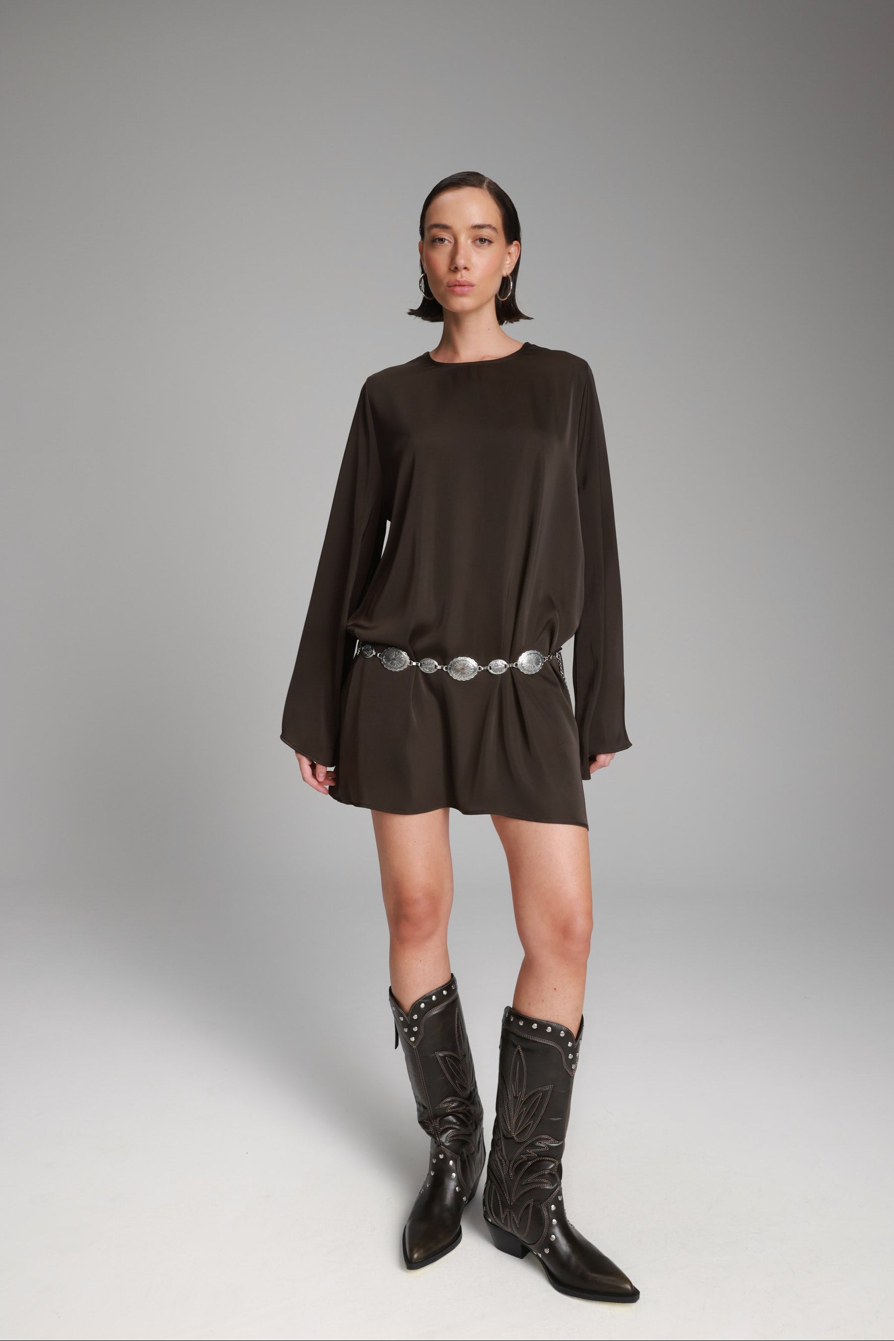 שמלת אודרי חום כהה