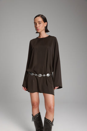 שמלת אודרי חום כהה