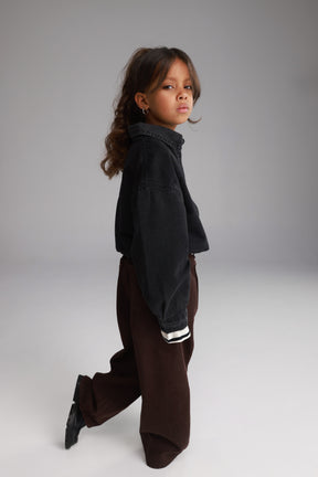 חולצת ג'ינס מייקי שחורה