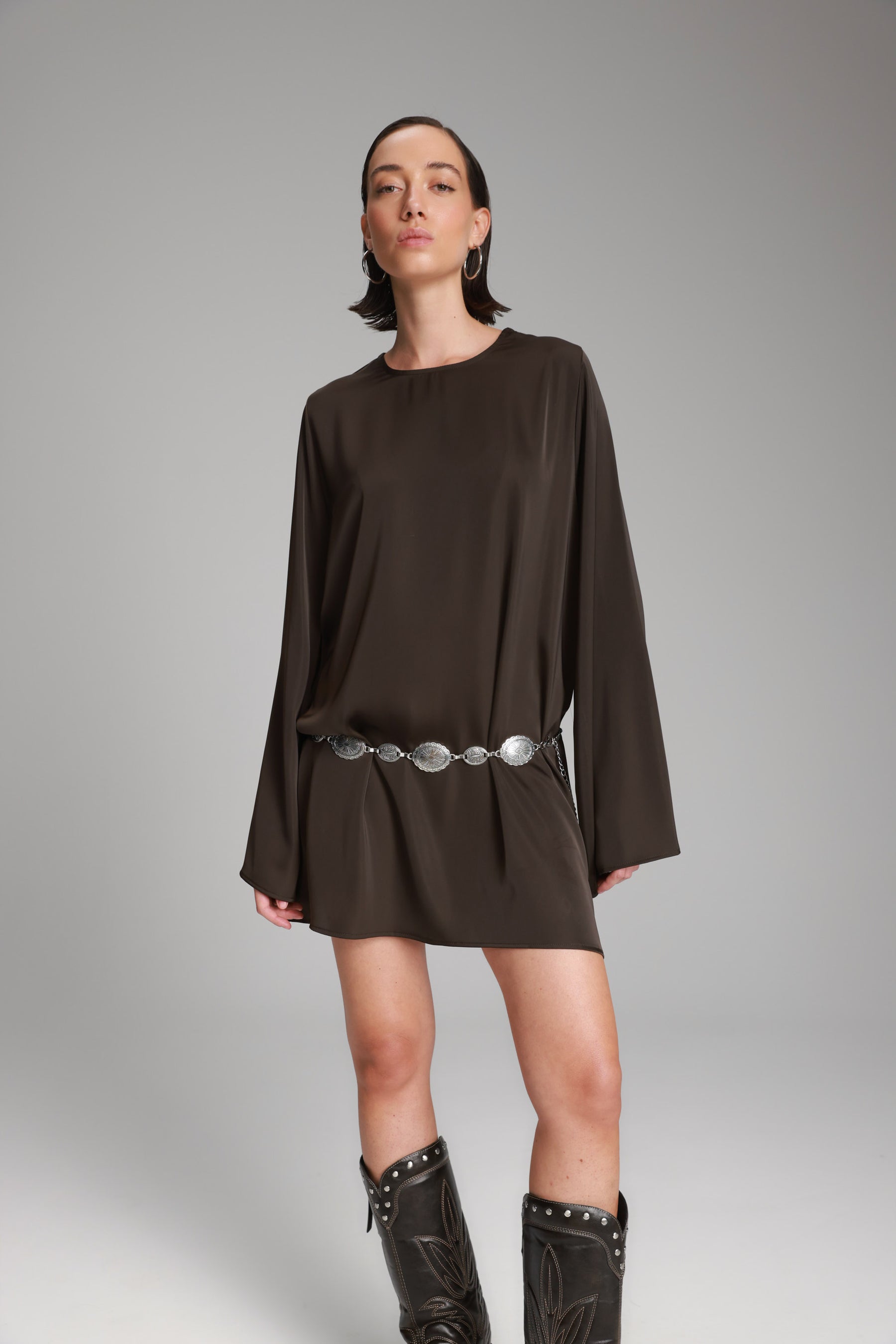 שמלת אודרי חום כהה