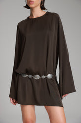 שמלת אודרי חום כהה