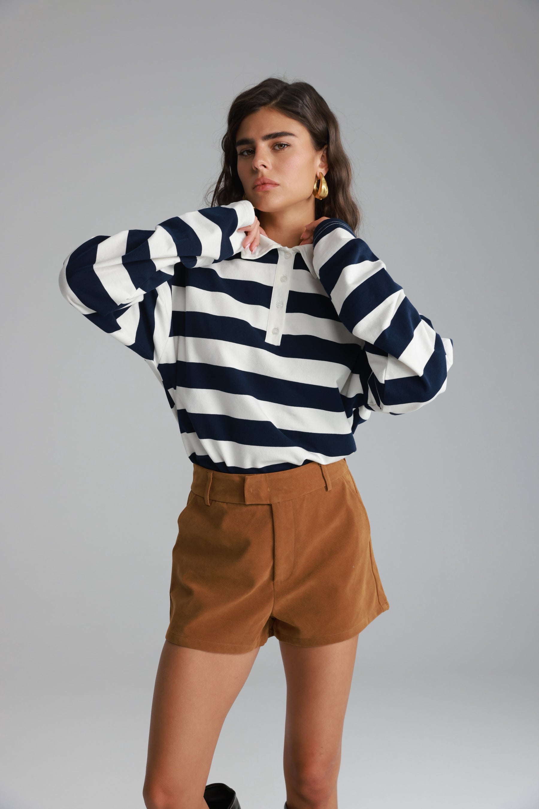 חולצת לורי פסים נייבי/לבן