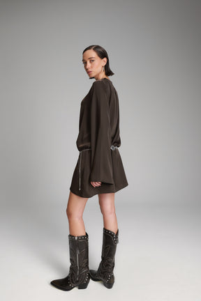 שמלת אודרי חום כהה