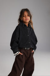 חולצת ג'ינס מייקי שחורה