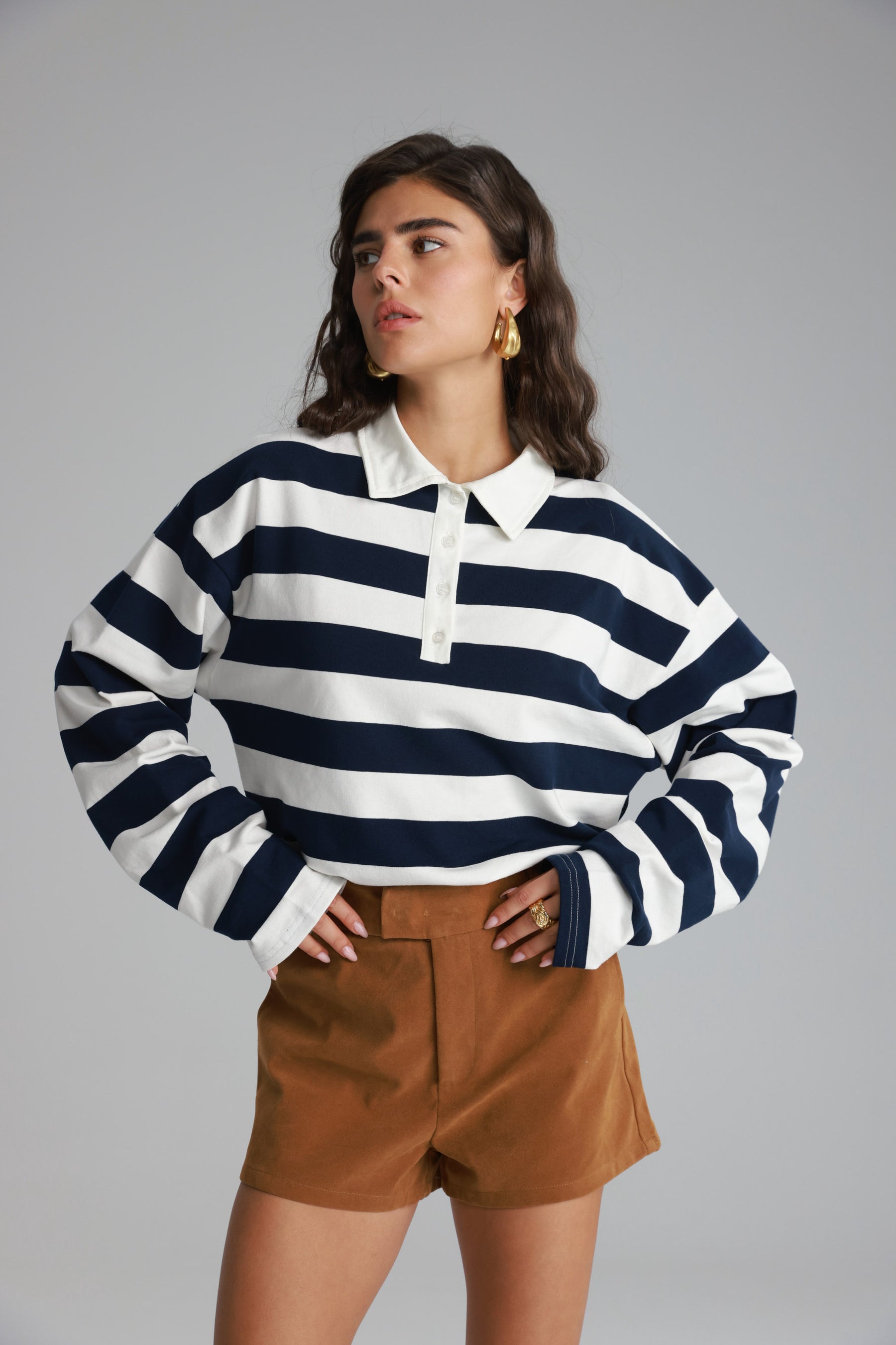 חולצת לורי פסים נייבי/לבן