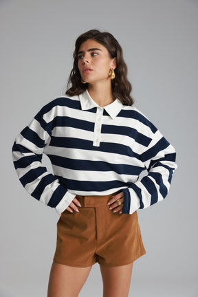 חולצת לורי פסים נייבי/לבן
